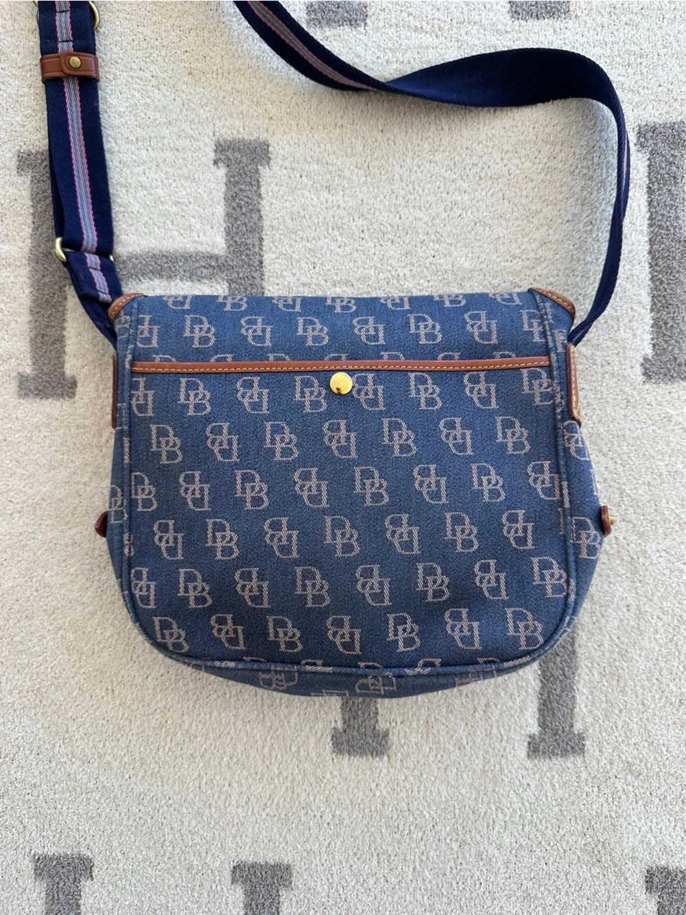 Vintage denim Dooney crossover bag